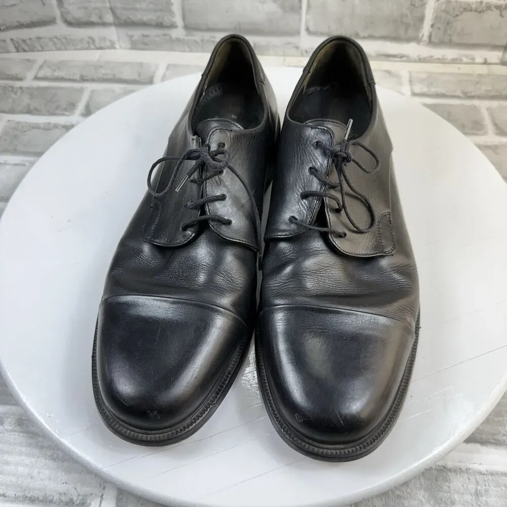 Kioto by LLOYD Men's 11.5 Extra Wide Black Leather Cap Toe Dress Oxford Shoe